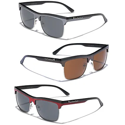 Manhattan Men Square Half Frame Retro 80s Sunglasses Vintage Horned Rim Glasses • $6.95