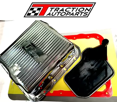 RTS Transmission Pan GM 4L60 E Deep Steel Finned Chrome Inc Gasket & Filter • $198