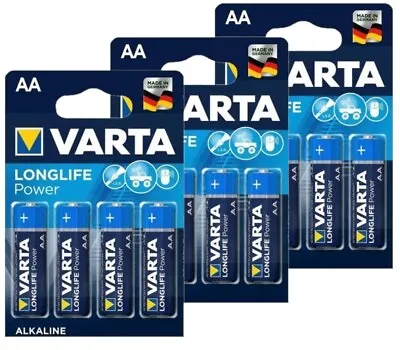 Varta Long Life Power Batteries Alkaline (Sizes AA / AAA / C) Choose Quantity • £4.19