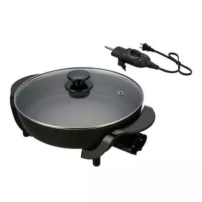 12  Round Nonstick Electric Skillet With Glass Cover Black • $20.74