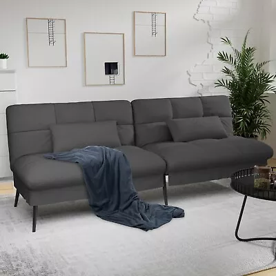 2024 Fabric Convertible Futon Sofa Bed With Adjustable Backrest Folding Recliner • $229.99