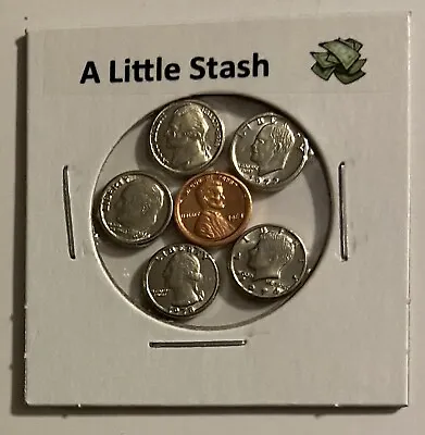   A Little Stash   - Modern Mini U.s. Coins Set In Holder   • $7.98
