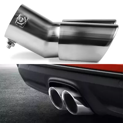 Car Rear Dual Exhaust Pipe Tail Muffler Tip Auto Accessories Replace Chrome • $19.99