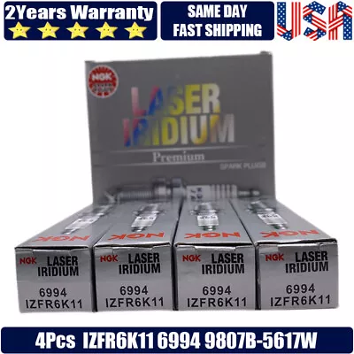 USA 4Pcs Laser Iridium Spark Plugs Fits For Accord Civic CRV Acura IZFR6K11 6994 • $15.99