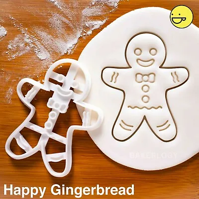 Happy Gingerbread Man Cookie Cutter | Christmas Easter Halloween Party Biscuit • £10.31