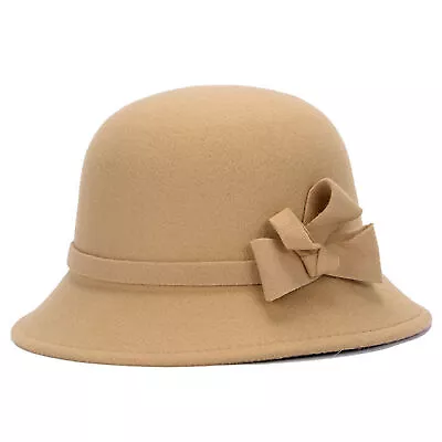 Bowler Cap Colorfast Comfortable Felt Cloche Hat Portable • $13.78