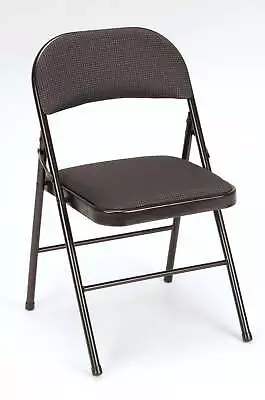 Deluxe Fabric Padded Folding Chair Black • $27.08