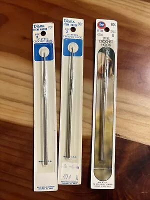 Vintage Steelite Diana Wrights Boye Crochet Hooks Vintage New 2 Left To Choose • $7