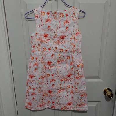 $12 • Buy ZARA  Soft Collection Red Orange Floral RSleeveless Zip Down Dress Youth- 13-14