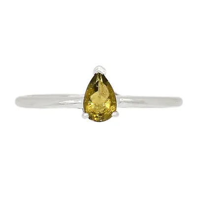 Natural Faceted Moldavite 925 Sterling Silver Ring Jewelry S.6 CR30172 • $25.99