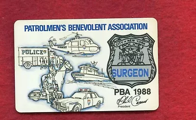 1988  Nypd  PBA SURGEON  Member CARD   MEMBERSHIP ID • $9.95