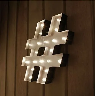 LED Light Hashtag Marquee Sign # With 20 LEDS And Timer - Wedding Decor • £14.43