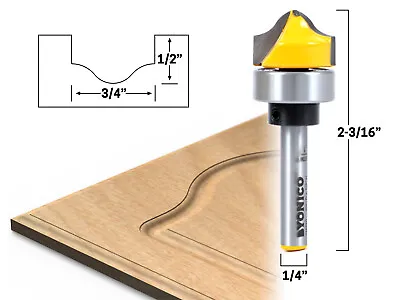 $15.95 • Buy 3/4  Faux Panel Ogee Groove Template Router Bit - 1/4  Shank - Yonico 14978q