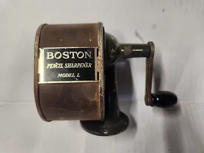 Vintage Boston Model L Mechanical Pencil Sharpener Desk Or Wall Mount USA Works • $25