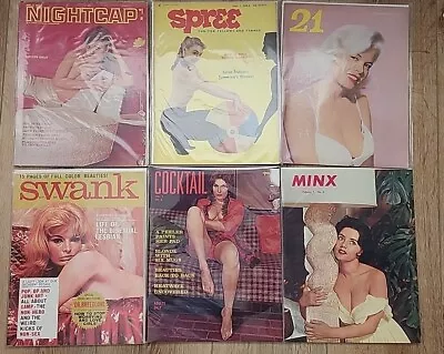 Lot Of 6 Vintage Girlie Pinup Men’s Interest Magazines • $90