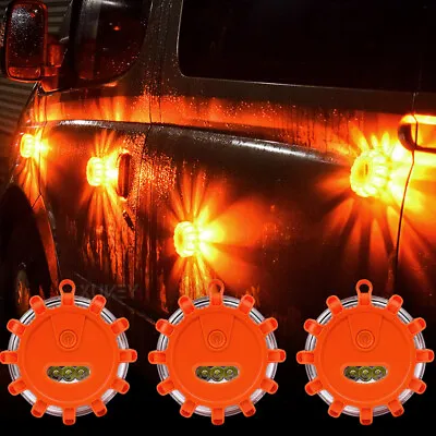 3x Pack Amber LED Car Truck Emergency Road Warning Hazard Flash Strobe Light Bar • $22.69