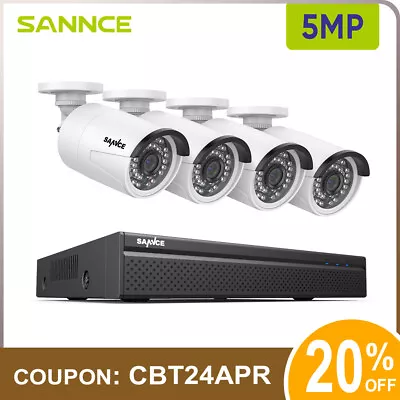 SANNCE 4K 8CH NVR 5MP PoE Security Camera IP Network CCTV System Two Way Audio • $299.99