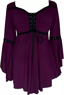 Dare To Wear Ophelia Corset Top: Victorian Gothic Medieval Women's 1X Plum  • $78.52