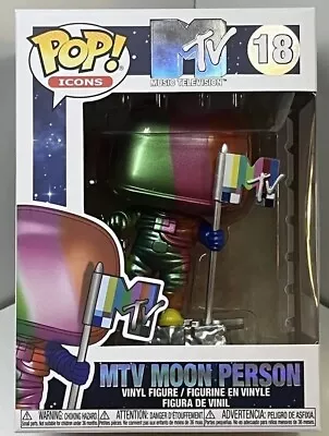 Funko Pop! MTV Rainbow Metallic Moon Person #18 Music Icon Statue W Protector • $11.53