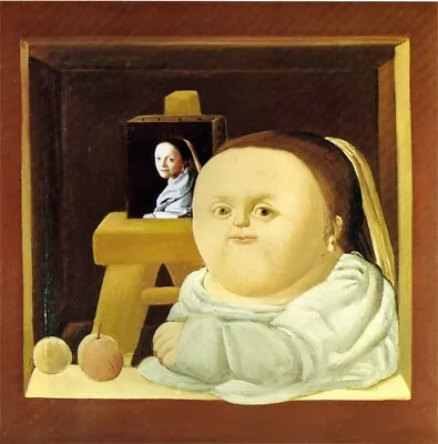 $84.99 • Buy Oil Painting Fernando Botero Angulo-l Etudedevermeer A Researcher Abstract Art