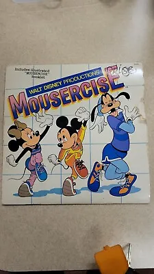MOUSERCISE Walt DISNEY Album 1982 VINYL LP Record 12  W. BOOKLET Mickey Mouse • $4