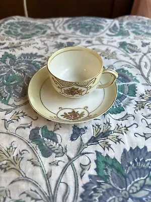 Vintage Occupied Japan White Floral Miniature Tea Cup With Saucer • $20