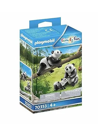 Playmobil Family Fun Pandas With Cub Figure Set 70353 PANDA FAMILY 3 PIECE PANDA • £10.99