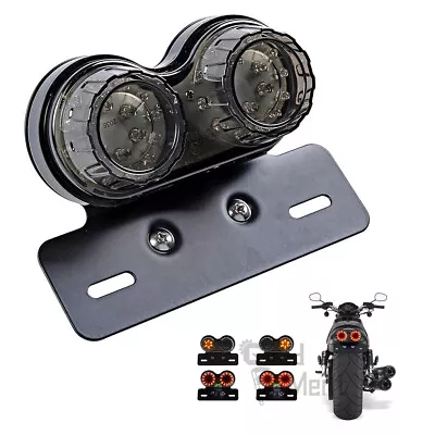 Motorcycle LED Brake Tail Light Turn Signal License Plate Cafe Racer Dirt Bike • $25.75