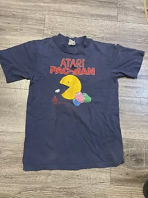 Vintage Hanes Beefy T Atari Pac-Man Shirt 1970s Classic Hole In Front Sz 34-36 • $9.99