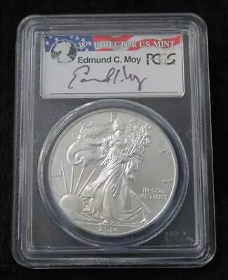 2014 American Silver Eagle * PCGS Graded MS70 * Edmund C Moy Signed • $49.99