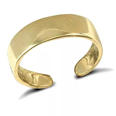 Solid 9ct Yellow Gold Hand Finished Flat Style Toe Ring • £119.20