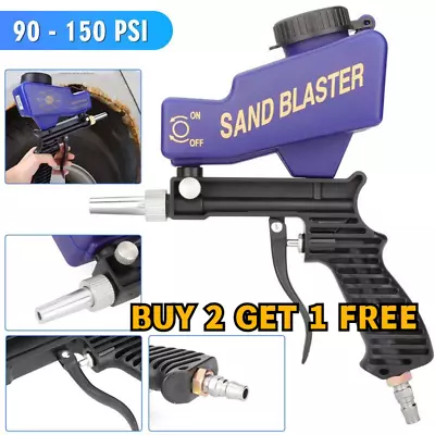 Hand Held Media Spot Sand Blaster Gun Air Gravity Feed Portable Sandblaster NEW • $23.99