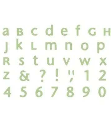 QuicKutz  Metro S Alphabet Numbers & Punctuation Cutting Dies 11 Die Set 2 X 2  • £9.95