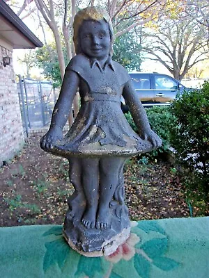 Beautiful Vintage Cement  Bashful Girl Large Garden Statue • $150