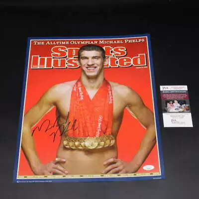 Michael Phelps Signed 2008 Sports Illustrated Cover Poster Auto JSA COA ZJ9714 • $99.99