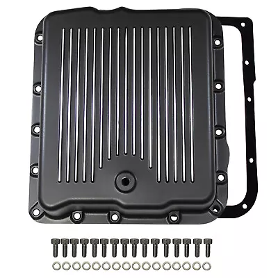 Finned Black Aluminum Transmission Pan & Hardware GM 700R4 4L60 4L60E & 4L65E • $59.95