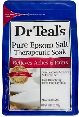 Dr Teal's Pure Epsom Salt Soak Therapeutic Fragrance Free 6 Lbs • $6.20