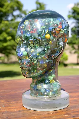 Vintage Mid Century Marbles Mannequin Head Hat Wig Stand Statue Bust Glass Face • $536.25