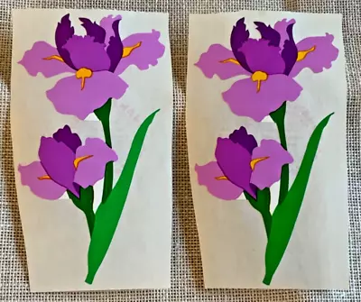 Mrs Grossman’s Vintage (2) Purple Iris Flower Stickers 1989 • $3.99