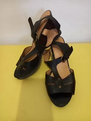 Footglove M&s Ladies Strappy Wedge Summer Sandals 6.5 Wider Fit • £4.99