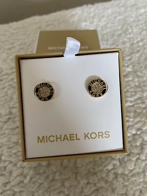 MICHAEL KORS Gold Tone Crystal Stud Earrings MKJ7422710 • $35