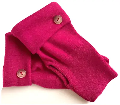 $33.49 • Buy Fingerless Gloves Pink 100% Merino Wool One Size S M L  Small - Medium - Large