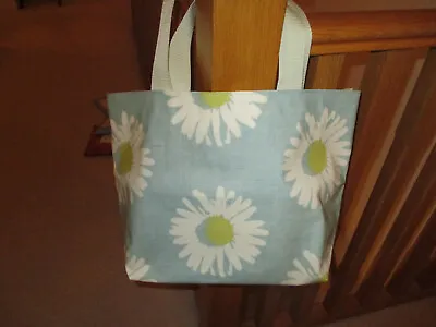 Handmade Matte Oilcloth PVC Shopping Tote Bag  Large Daisies • £8