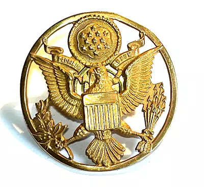 Vintage Us Military Brass Cap Insignia Screw Back • $25