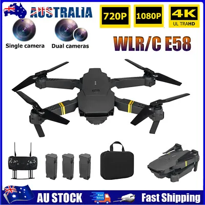 $36.29 • Buy 4K E58 Drone With HD Camera Drones WiFi FPV Foldable RC Quadcopter W/Battery AU