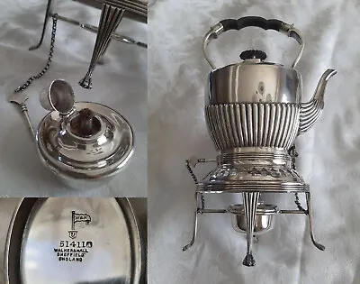 1903 Walker & Hall Silver Plate Tea Kettle Spirit Burner & Stand (10”) 51411A • £351.79