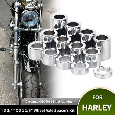 Wheel Axle Spacer Kit ID 3/4  OD 1 1/8  For Harley Softail Springer Sportster • $25.63