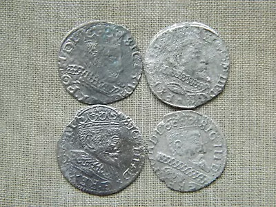 Lot Of 4 Poland Lithuania 3 Groszy Sigismund III Vasa 1587-1632 Coins • $59