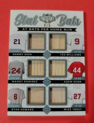 TED WILLIAMS Mike Trout SAMMY SOSA Adam Dunn Howard 6 Bat CARD #d4/6 LEAF LUMBER • $109.95