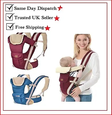 £14.25 • Buy Adjustable Infant Baby Carrier Wrap Sling Newborn Backpack Breathable Ergonomic